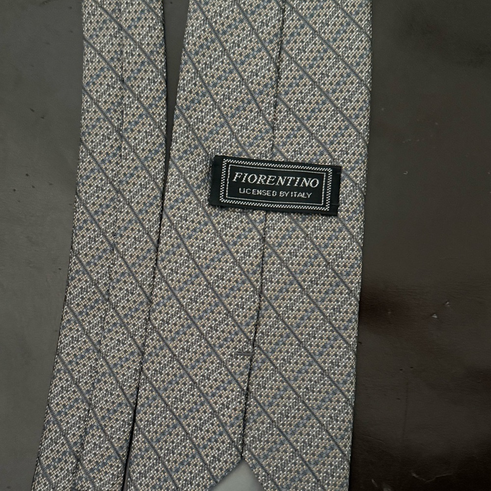 Gray Checkered Men's Tie